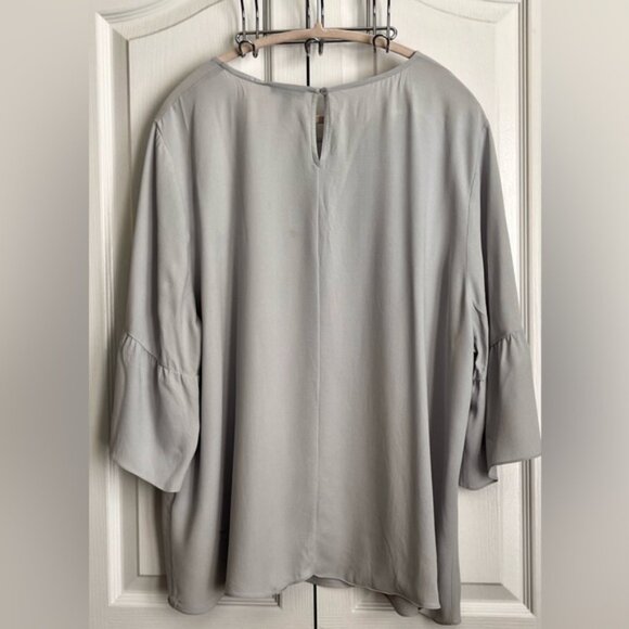 EILEEN FISHER WOMENS BLOUSE, SILK, SOFT GREY, size 2X - Picture 2 of 6